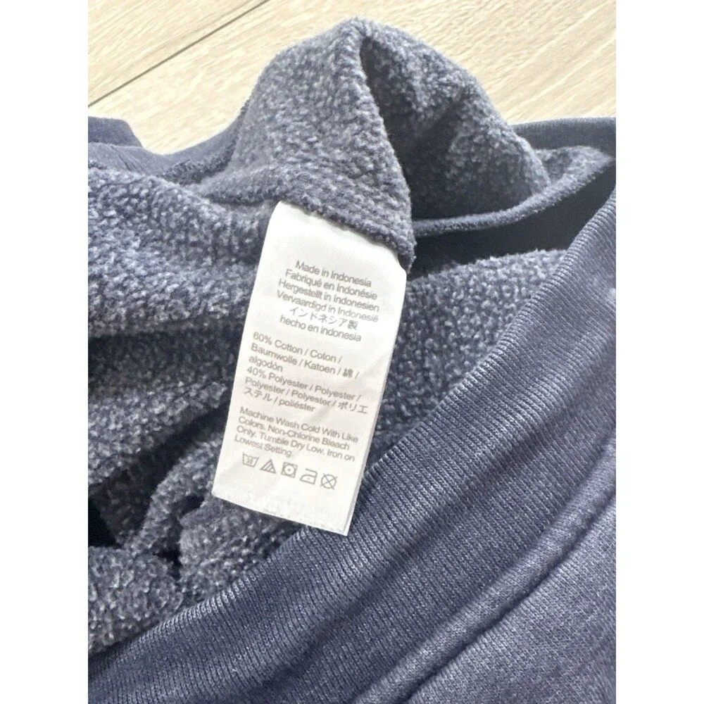 J. Crew Authentic Fleece Washed Denim Blue Fleece Joggers Drawstring Pockets L